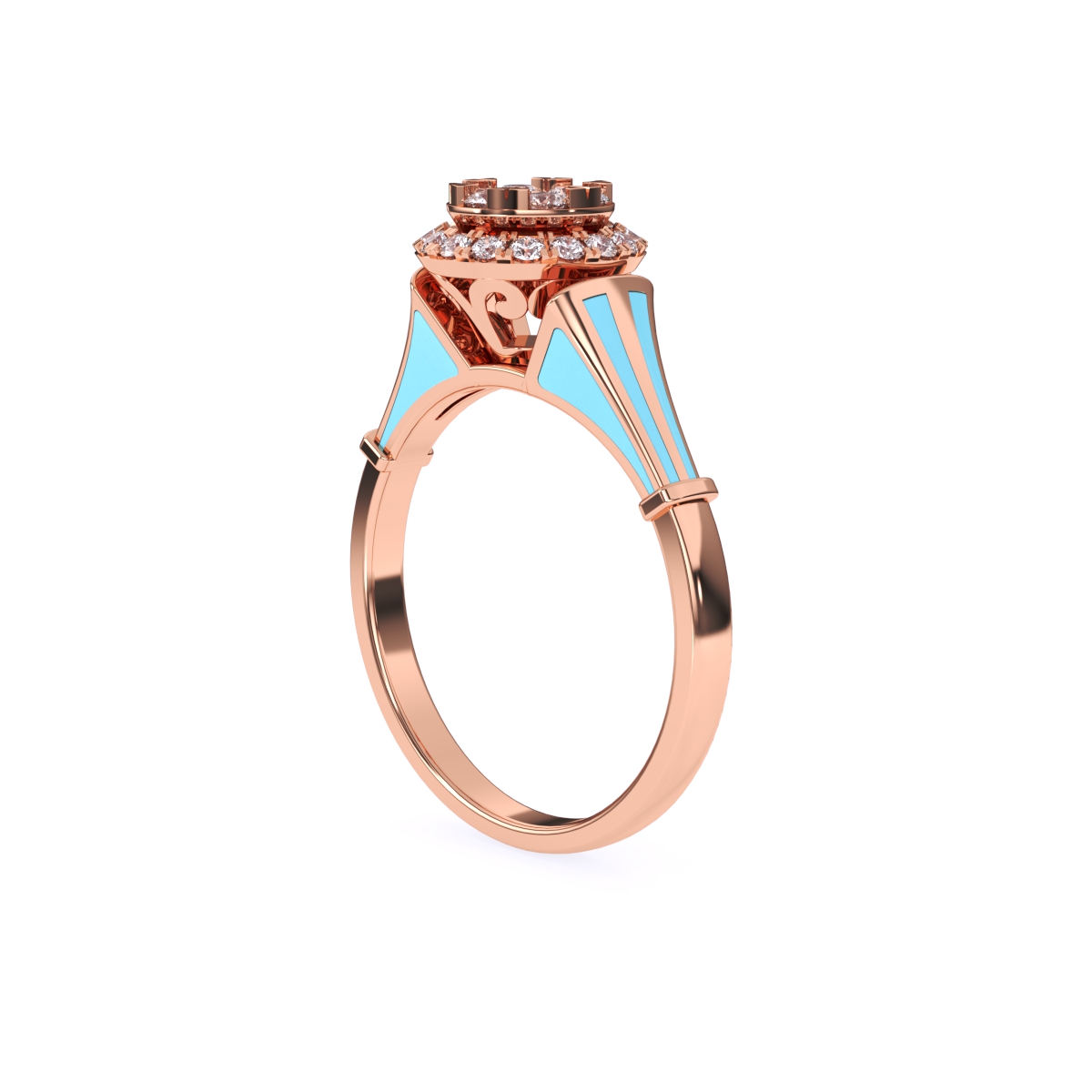Sparkle Round Cluster Diamond Halo Ring
